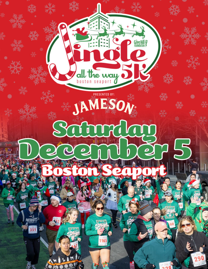 Official Jingle All The Way 5K event artwork, December 5, Boston Seaport